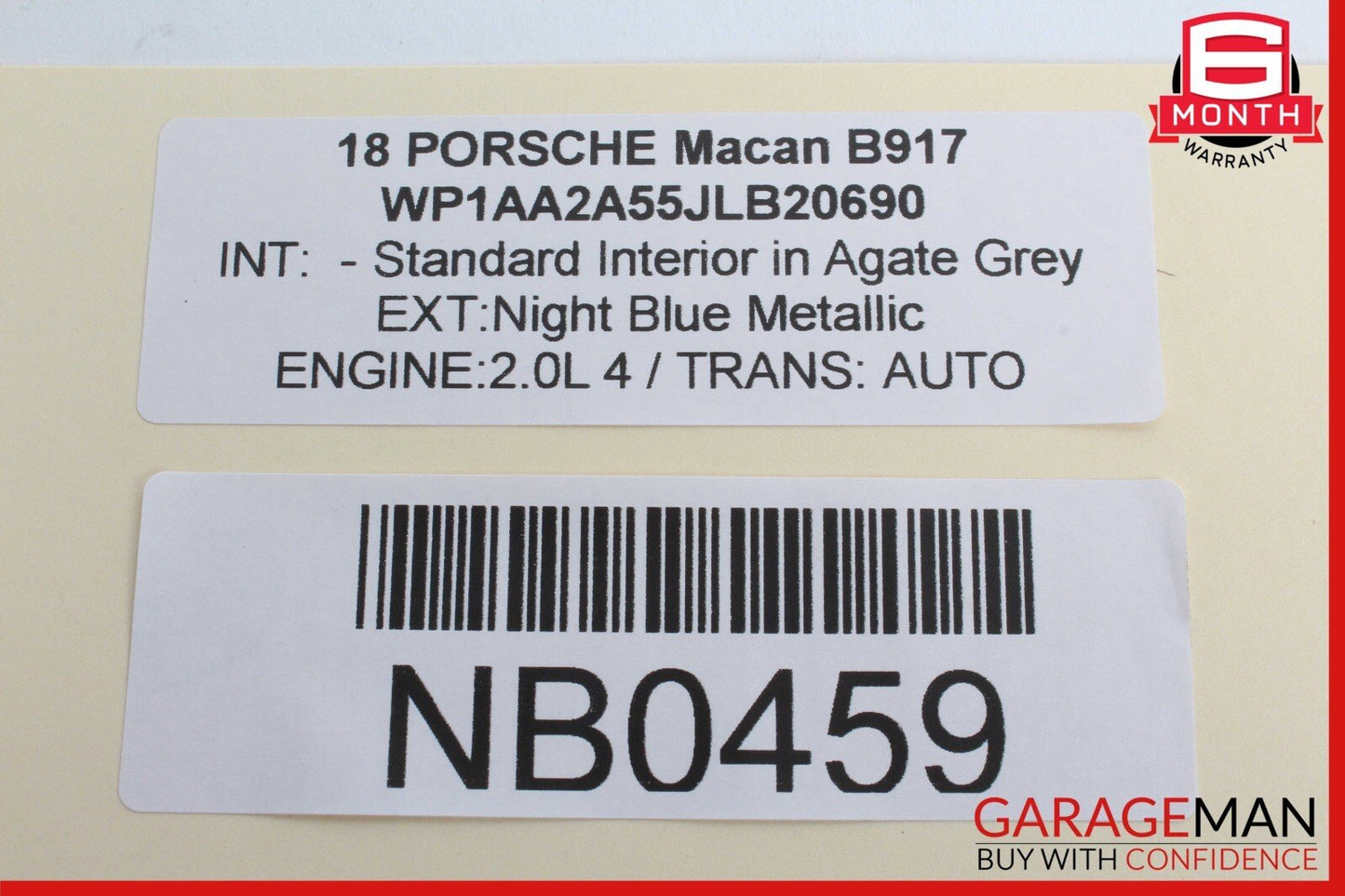 15-18 Porsche Macan S 95B Front Overhead Dome Light Lamp OEM