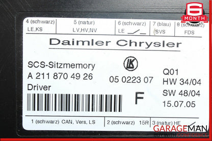 03-11 Mercedes W219 CLS500 GL450 E550 E350 Front Left Seat Control Module OEM
