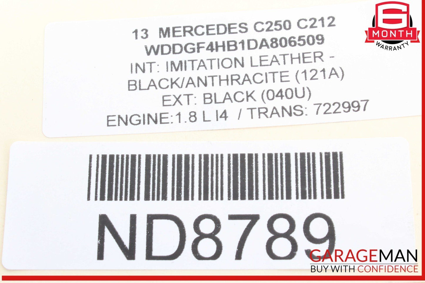 08-17 Mercedes W204 C250 C350 C300 Rear Left / Right Axle CV Half Shaft OEM