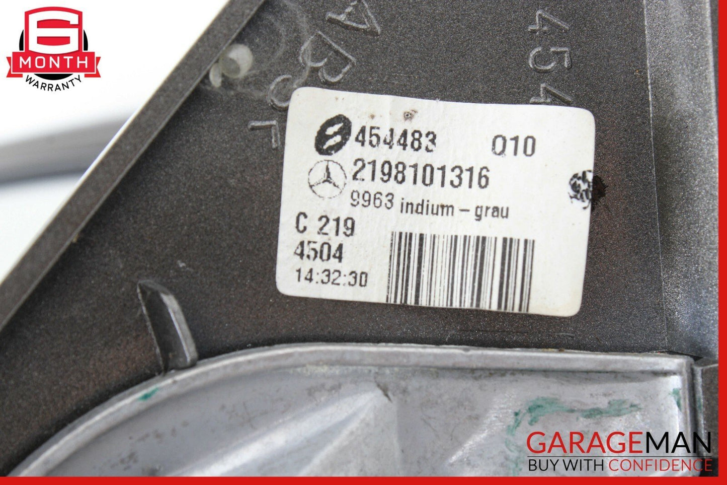 06-08 Mercedes W219 CLS500 Front Left Driver Side Mirror Door Rear View Gray OEM