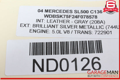 03-12 Mercedes R230 SL500 SL550 SL55 AMG Trunk Lid Lock Latch Handle OEM