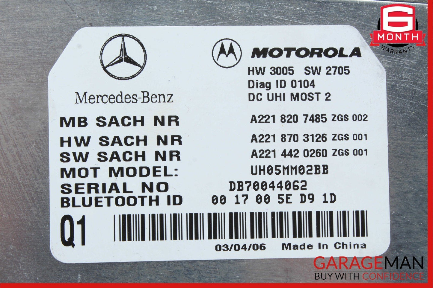 07-13 Mercedes W221 S550 S600 S63 AMG Bluetooth Control Module 2218207485 OEM