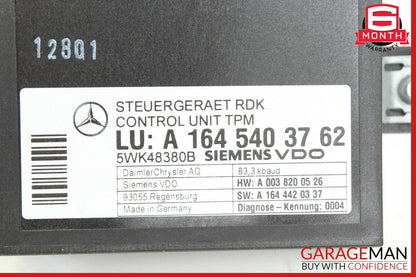 06-12 Mercedes W211 E350 SL550 CLS550 TPMS Tire Pressure Control 1645403762 OEM