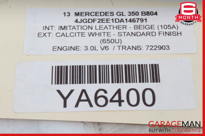 12-19 Mercedes X166 GL350 GLE43 AMG Window Regulator Motor Rear Right Side OEM