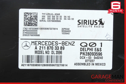 03-09 Mercedes W211 E350 Sirius Satellite Radio Receiver Module Black OEM