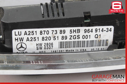 07-12 Mercedes X164 GL450 GL550 A/C AC Heater Climate Control Switch Trim Panel