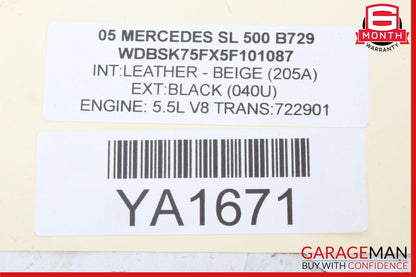 03-12 Mercedes R230 SL500 SL55 AMG Rear Trunk Lid Lock Latch Handle w/o Key