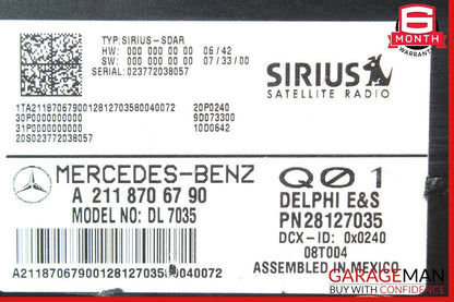 03-09 Mercedes CLK500 E350 GL450 Sirius Satellite Radio Receiver Module Unit
