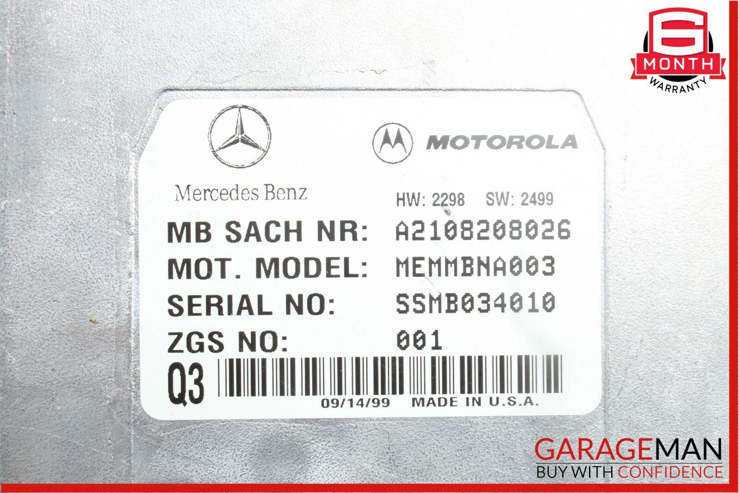 00-06 Mercedes W215 CL500 S500 Motorola Telephone Phone Voice Control Module OEM
