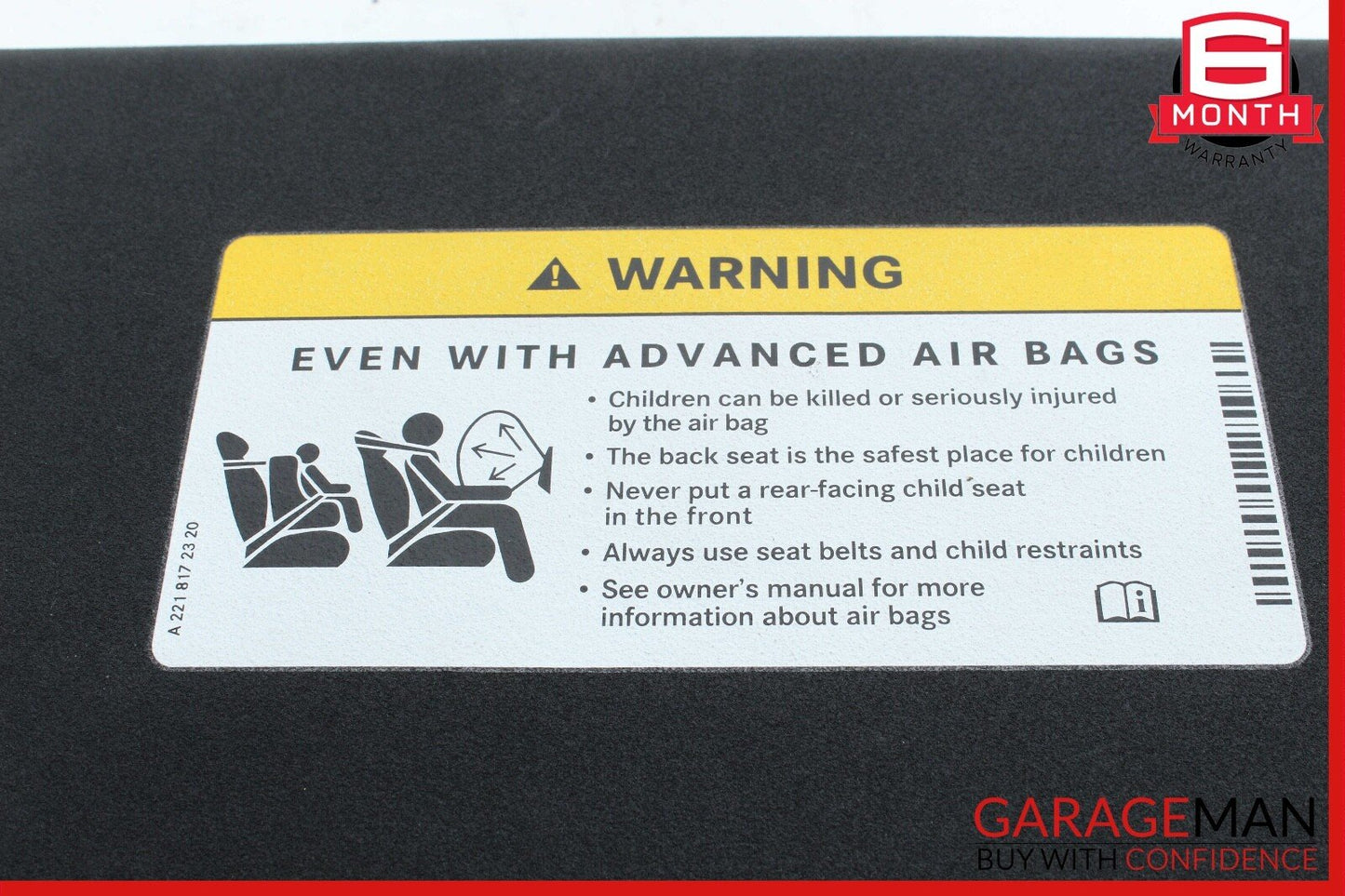 08-14 Mercedes W204 C300 Front Right Passenger Sun Visor Sunvisor Shade Black