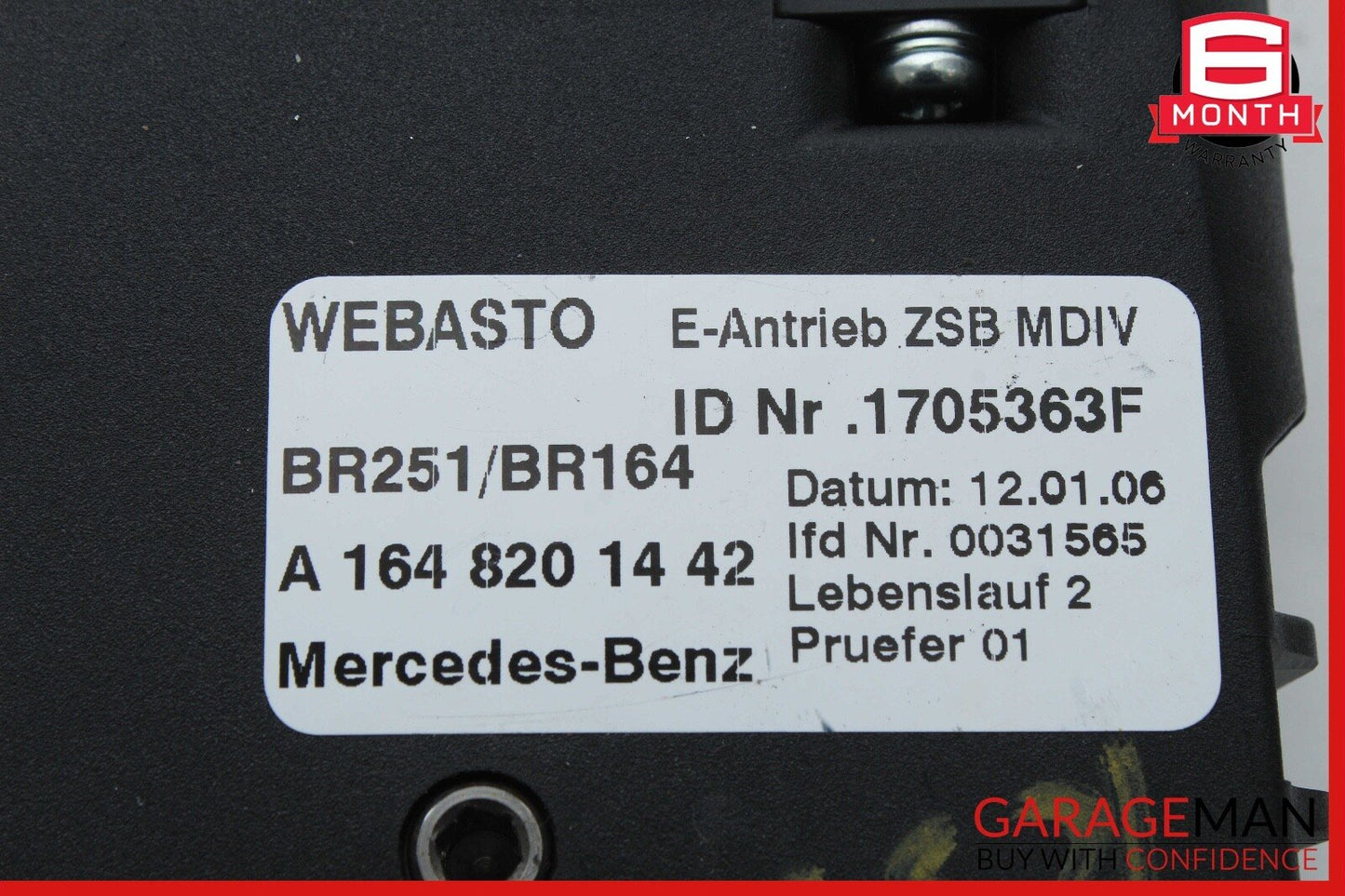 06-12 Mercedes W251 R350 ML550 Panoramic Sunroof Sun Roof Motor 1648201442 OEM