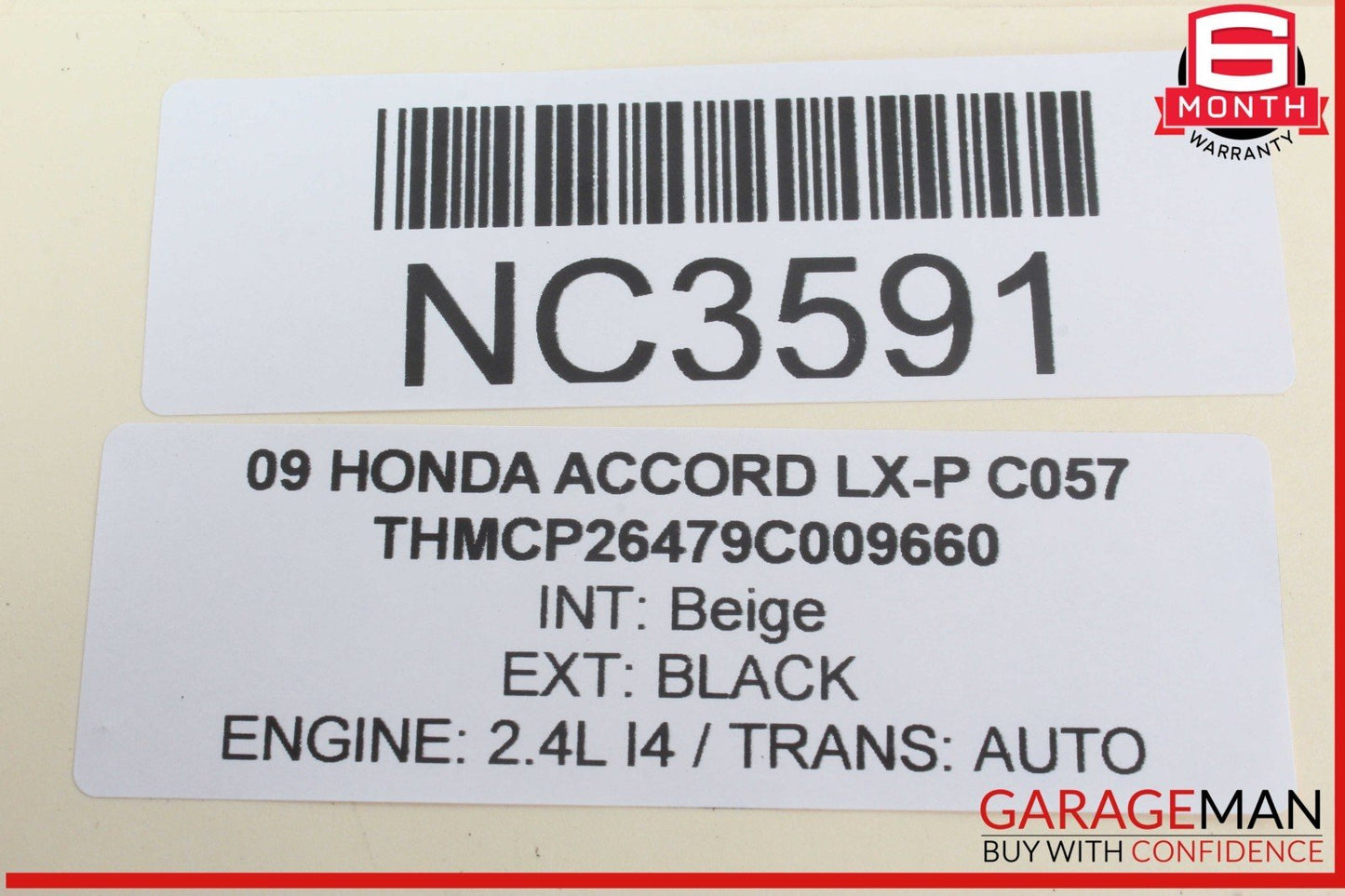 08-12 Honda Accord LX-P Rear Left Driver Side Exterior Door Handle Black OEM