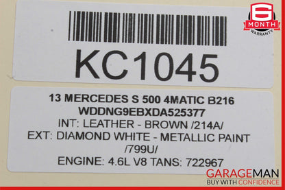 10-13 Mercedes W221 S550 Dash Dashboard Glove Box Storage Tray Compartment Brown