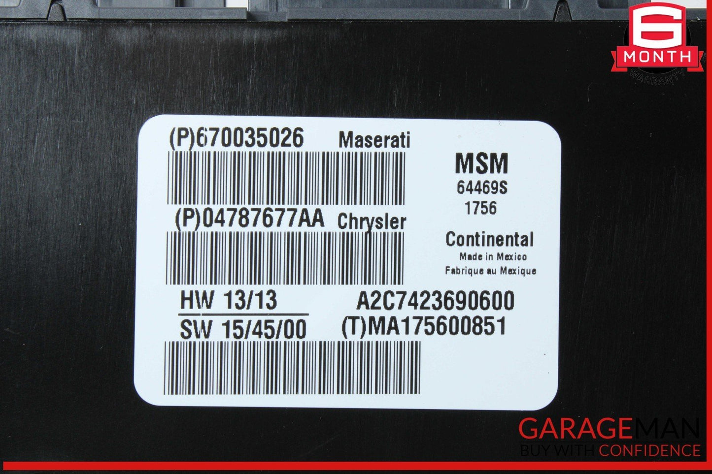 14-20 Maserati Ghibli M157 Levante Seat Control Module Left Driver Side OEM