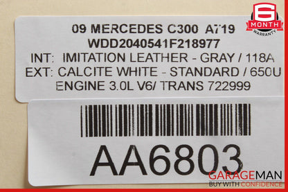 08-14 Mercedes W204 C250 C300 Front Right Door Lock Latch Actuator