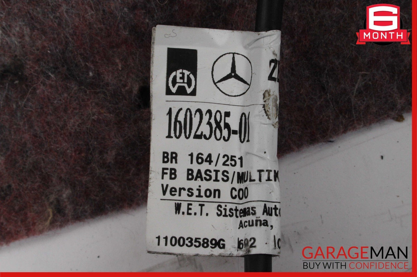 06-08 Mercedes W164 ML320 Front Right Passenger Top Upper Seat Cushion Black