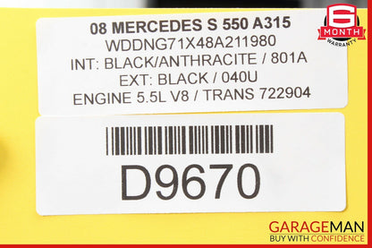 07-13 Mercedes W221 S350 S550 Top Shark Fin Antenna Roof GPS Black OEM