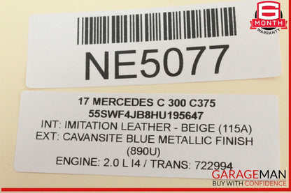 15-20 Mercedes W205 C300 GLC350e Front Right Side Door Lock Latch Actuator OEM