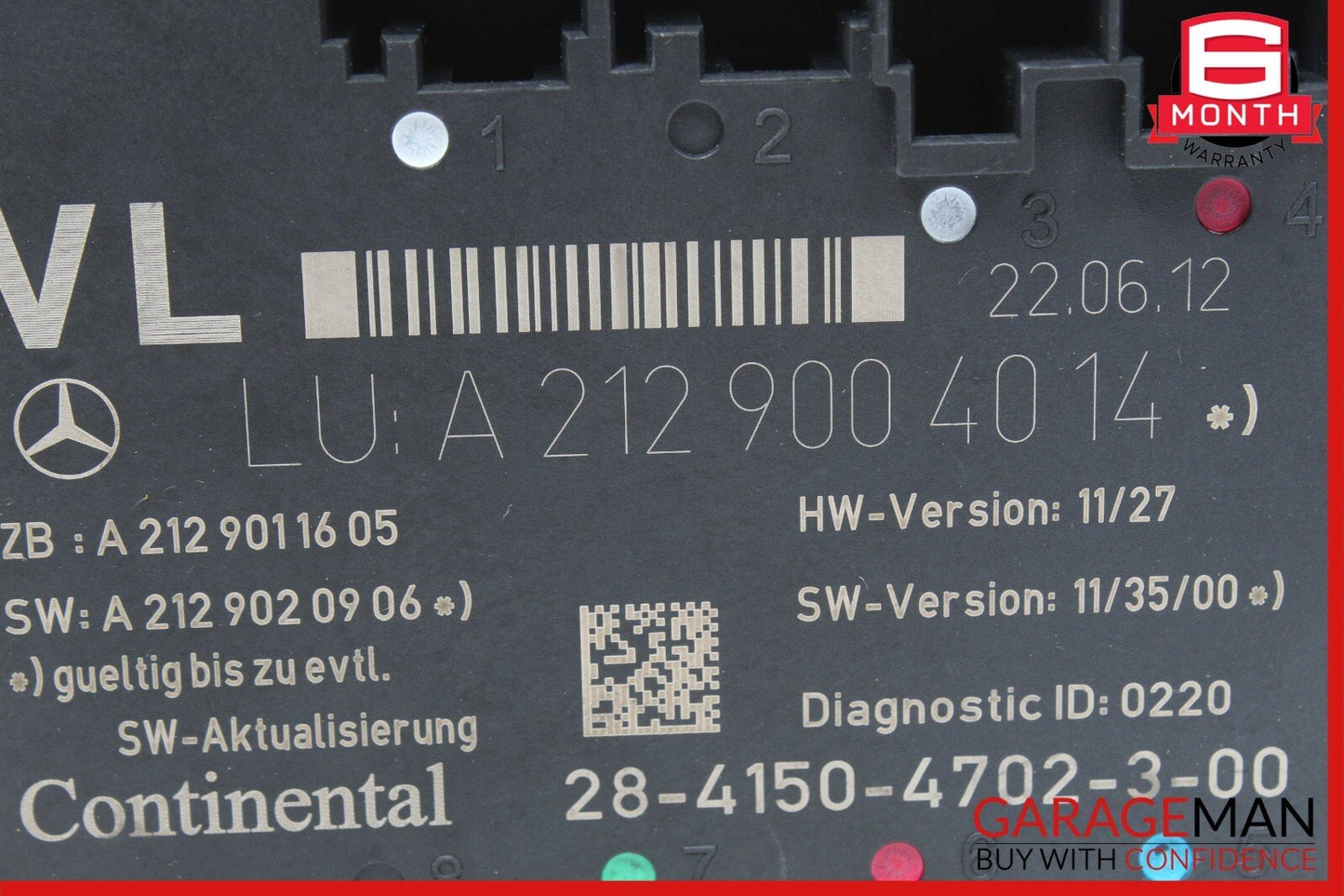08-18 Mercedes C250 E400 SLK250 E350 Front Left Side Door Control Module Unit