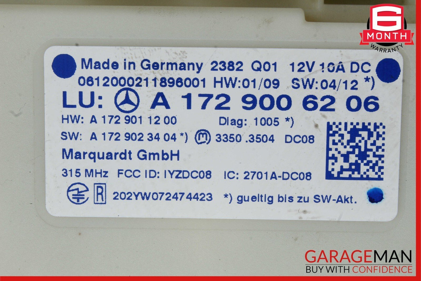 10-15 Mercedes R172 SLK250 C300 Keyless Go Entry Control Module 1729007900 OEM