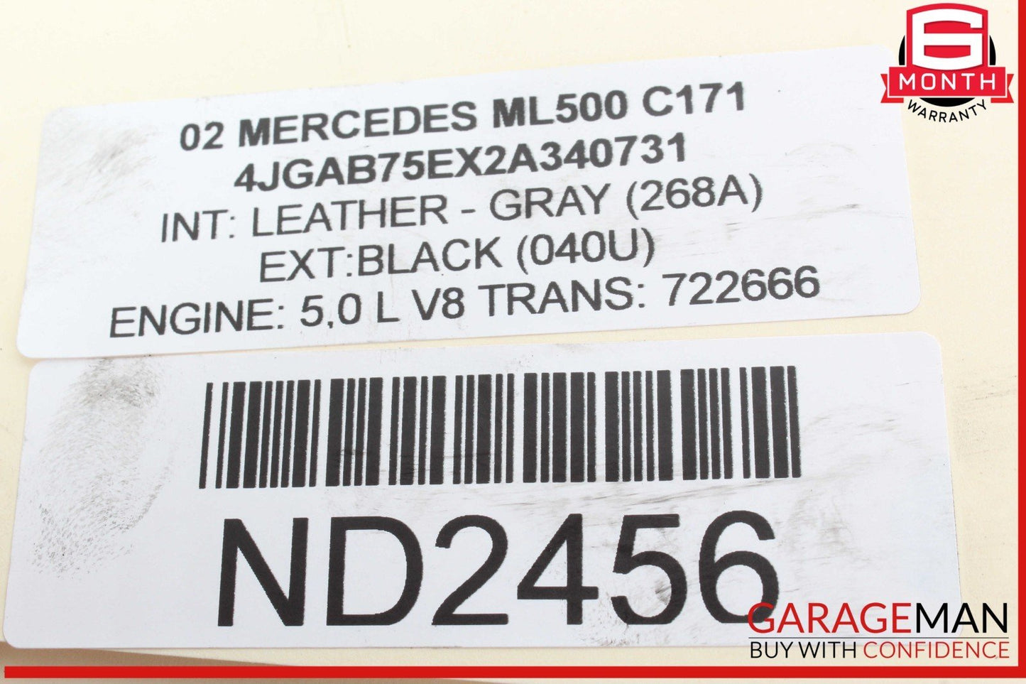98-05 Mercedes W163 ML500 ML320 AC A/C Air Conditioning Compressor 0012302811