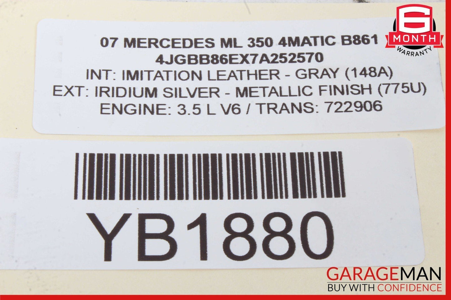 06-13 Mercedes W164 ML350 GL550 R350 Rear Left Door Window Regulator Motor Unit