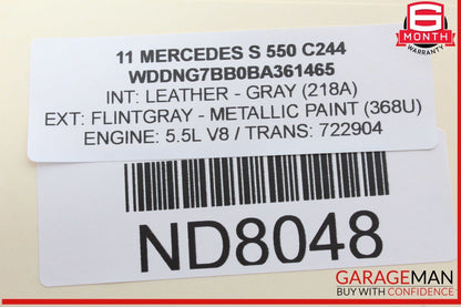 10-13 Mercedes W221 S550 CL550 Front Upper Interior Rear View Mirror Gray OEM