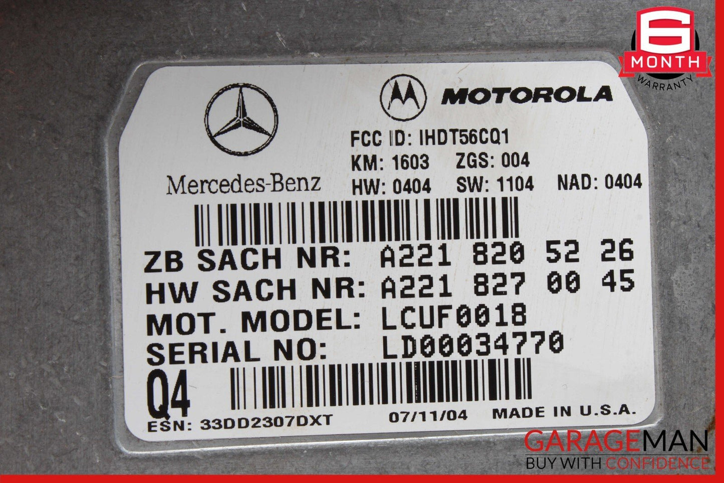 00-12 Mercedes S55 CLK320 S430 SL500 Voice Communication Control Module OEM