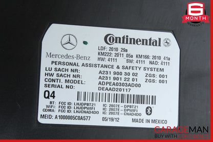 10-16 Mercedes E350 SLK250 ML550 C250 Tele Aid Control Module Unit 2319002203