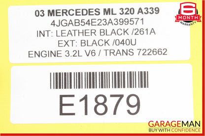 98-05 Mercedes W163 ML500 ML320 ML55 AMG 4 Spoke Driver Steering Wheel Black OEM