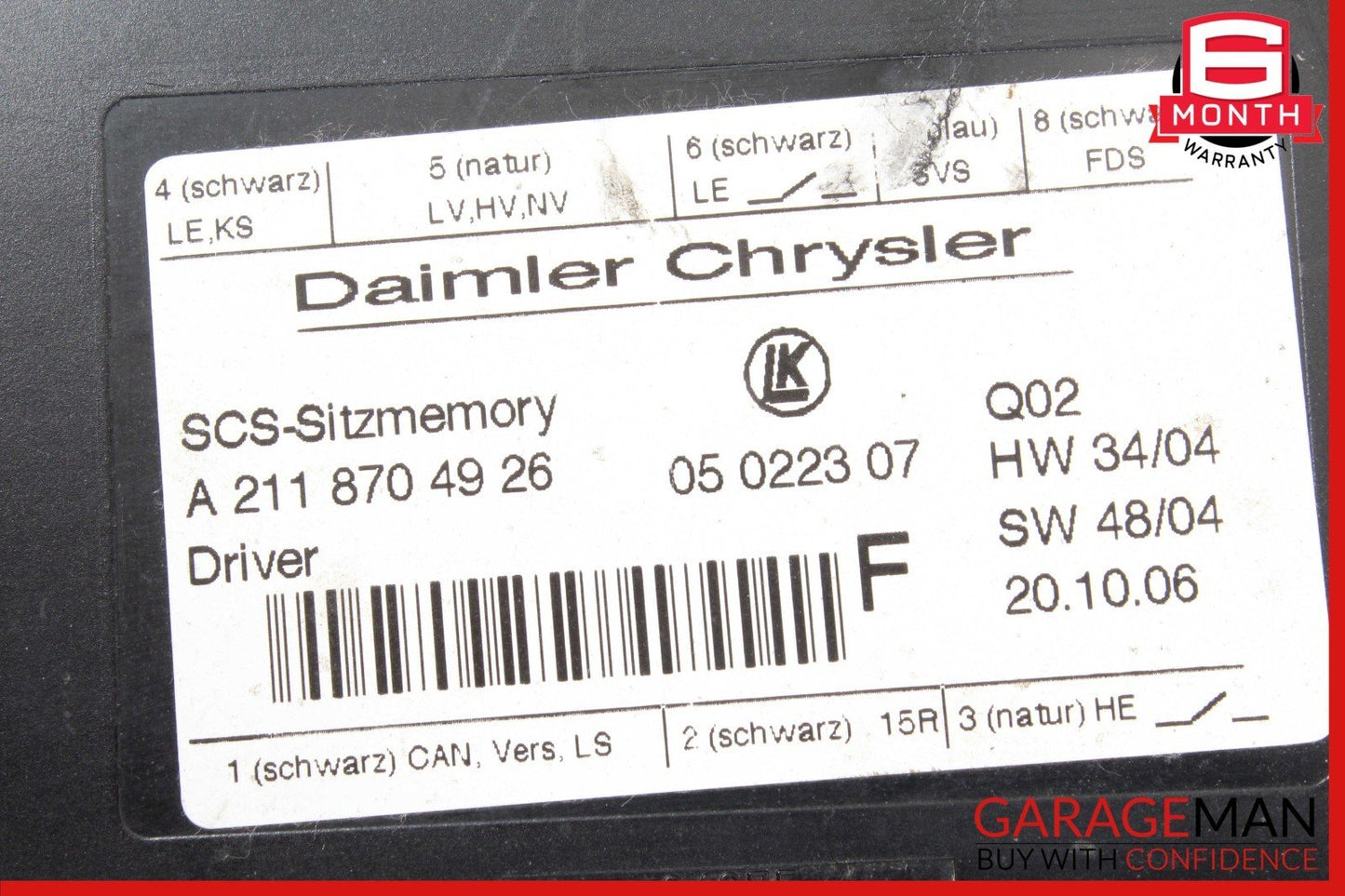 03-12 Mercedes W163 ML500 R500 Front Left Side Seat Control Module OEM