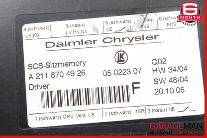 03-12 Mercedes W163 ML500 R500 Front Left Side Seat Control Module OEM