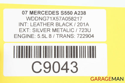 07-09 Mercedes W221 S450 S550 Front Left Side Mirror Door Rear View Silver OEM