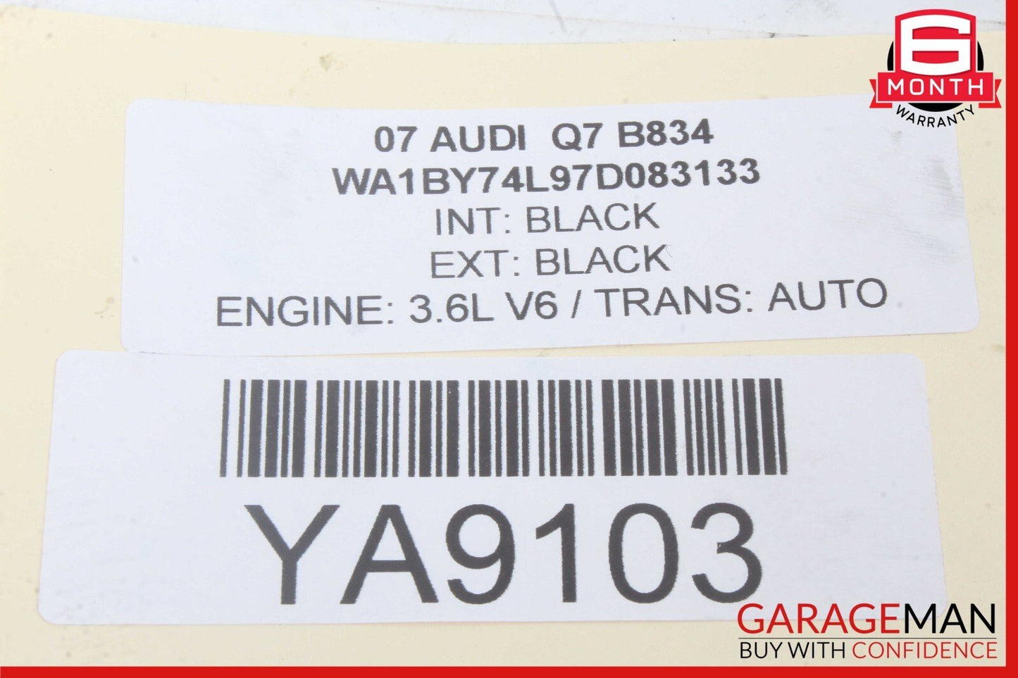 07- 15 Audi Q7 Right Side Power Window Motor Regulator 4L0959802B OEM