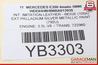 08-18 Mercedes W212 E350 GLK350 Rear Right Side Door Lock Latch Actuator OEM