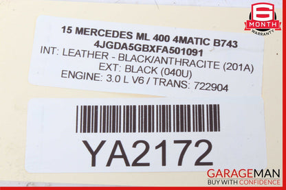 12-18 Mercede W166 ML400 E350 Rear Left Side Exterior Door Handle Frame OEM