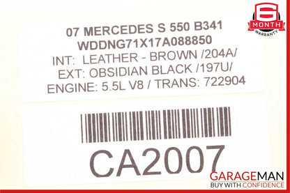 07-14 Mercedes W221 S550 S400 Front Right Door Lock Latch Actuator Keyless Go