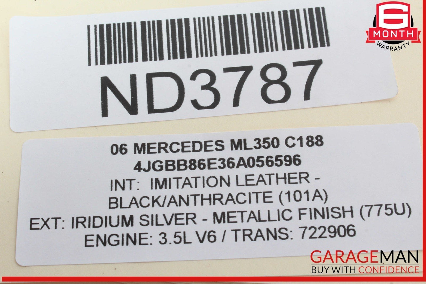 06-19 Mercedes W164 ML350 Rear Glass Windshield Wiper Motor 2518200042 OEM