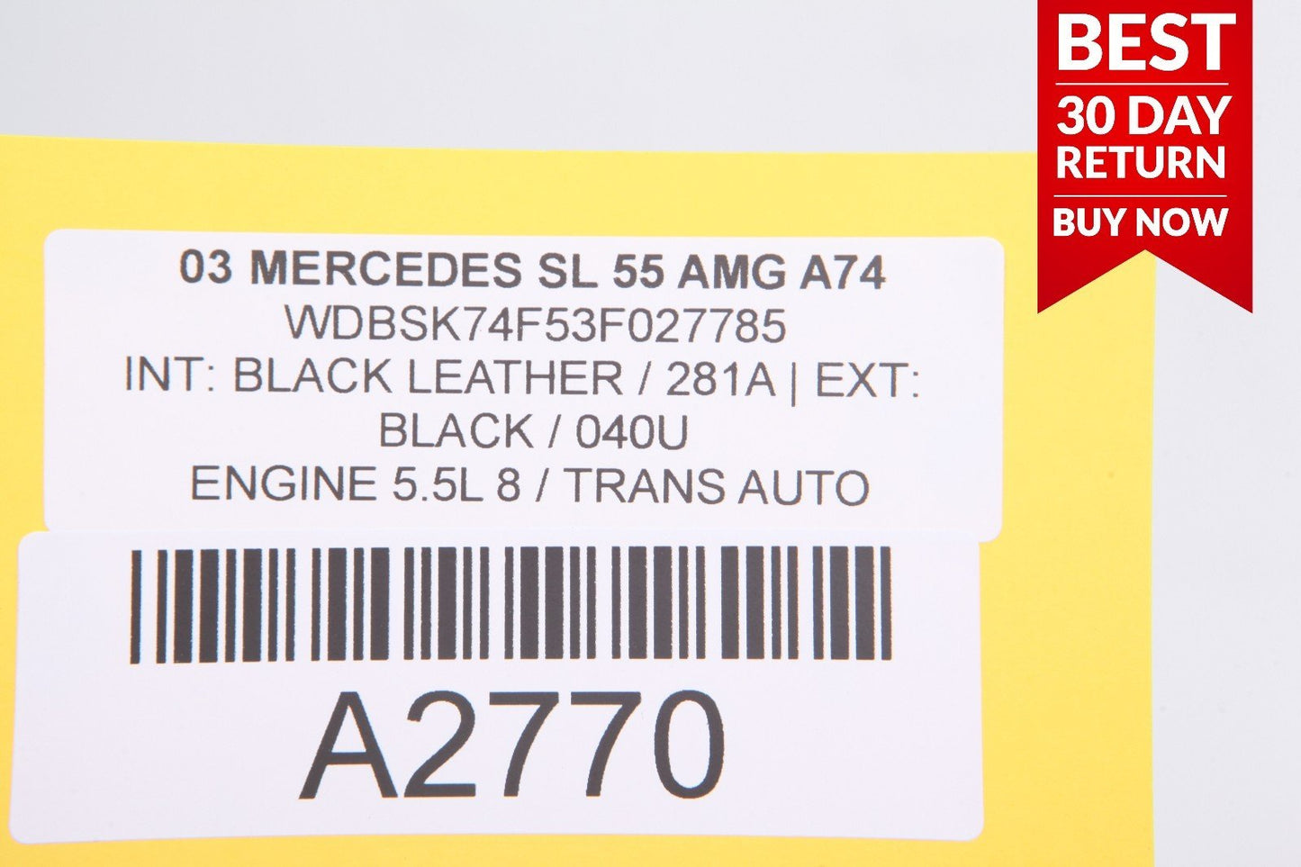 03-11 MERCEDES R230 SL55 AMG REAR LEFT DRIVER SIDE QUARTER WINDOW GLASS A74 OEM