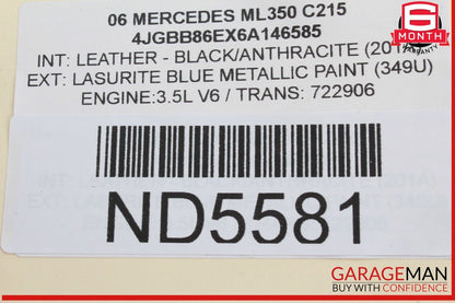 06-12 Mercedes W164 ML350 CDI ML550 Front Left Side Reinforcement Bracket OEM