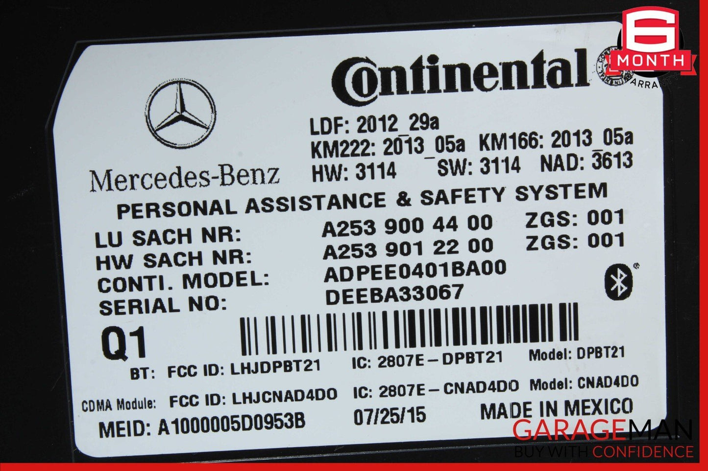 10-16 Mercedes-Benz C300 W205 Tele Aid Control Module 2319012201 Genuine