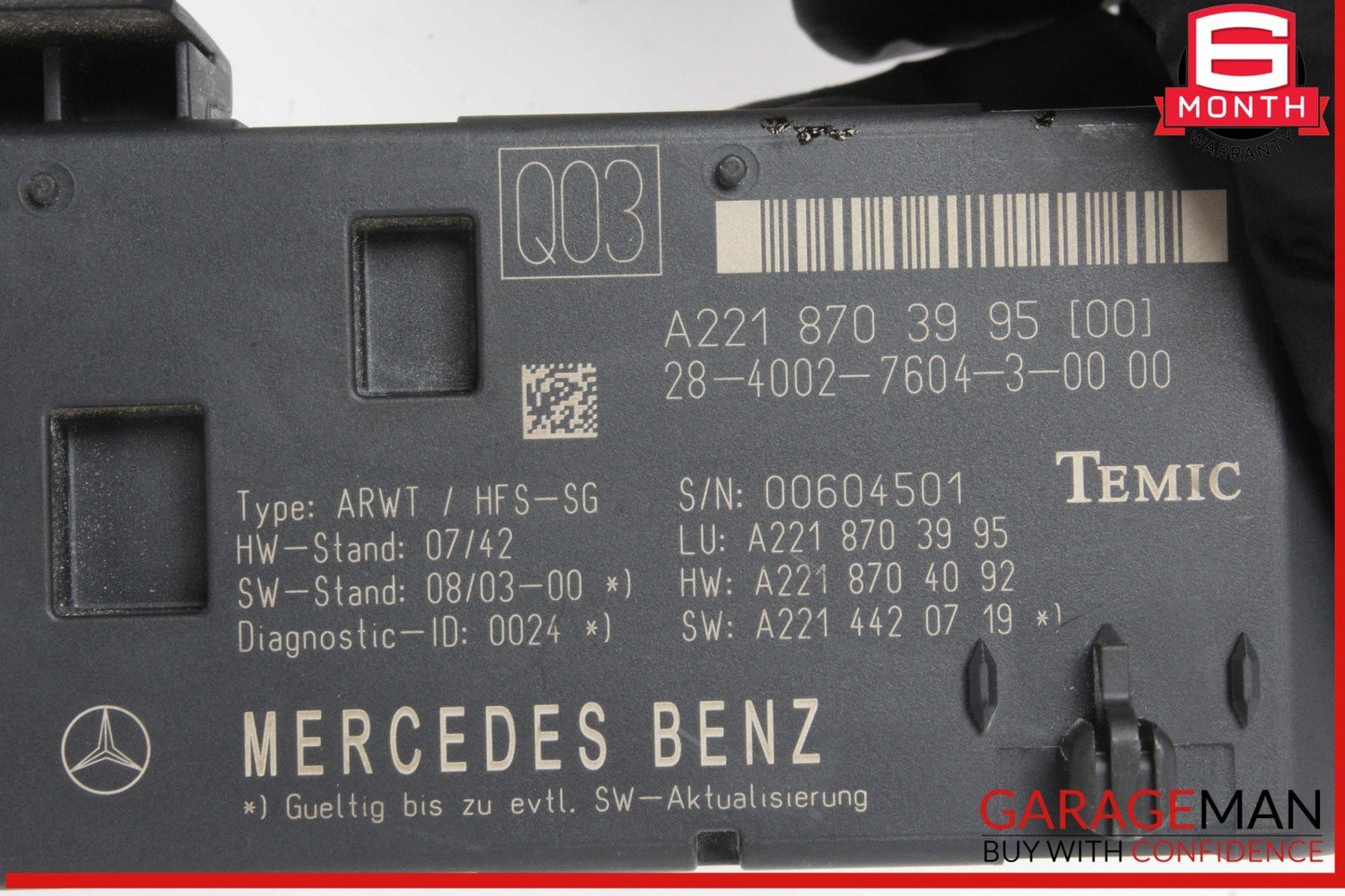 07-14 Mercedes W221 S400 Hybrid Trunk Release Remote Open Close Module Unit OEM