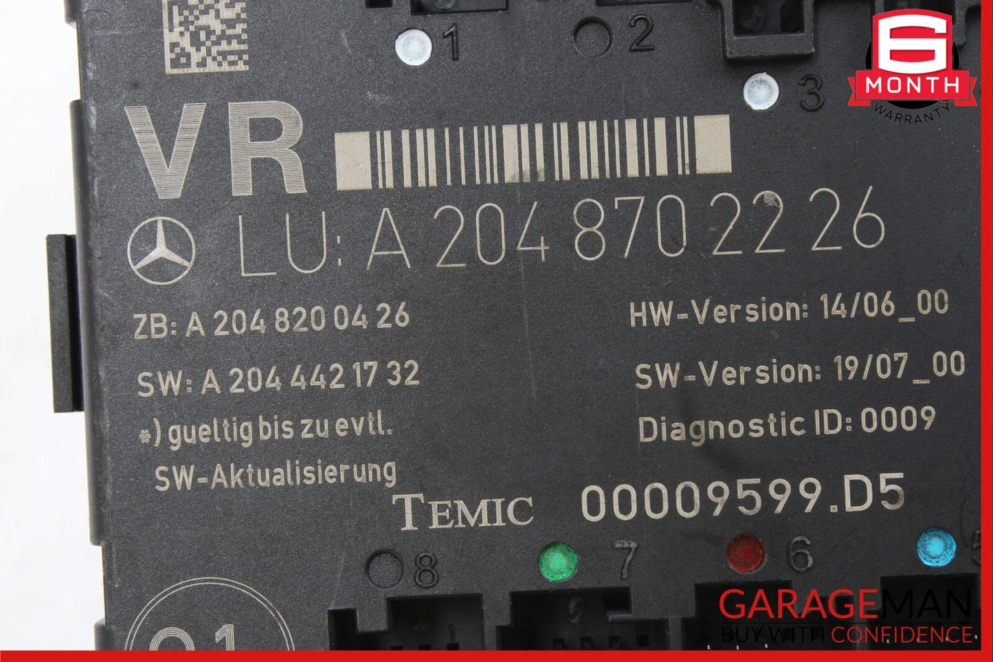 08-18 Mercedes W204 C300 C250 E400 Front Right Side Door Control Module OEM