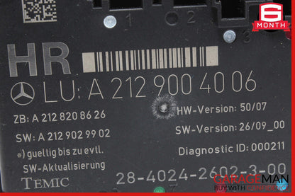 08-18 Mercedes W212 E350 C300 GLK350 Rear Right Side Door Control Module OEM