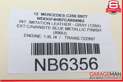 12-14 Mercedes W204 C250 Front Left Side Exterior Door Handle Keyless Go OEM