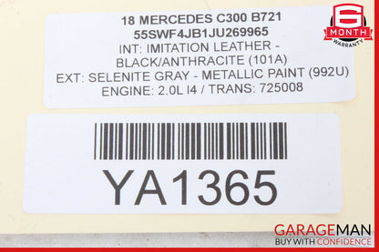15-20 Mercedes W205 C300 Rear Left Side Exterior Door Handle Keyless Go OEM