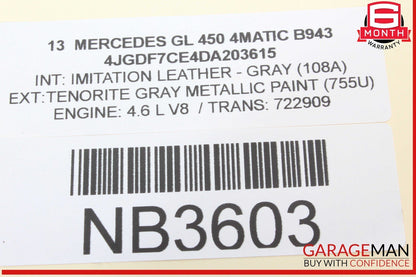 13-16 Mercedes X166 GL450 Rear Right Passenger Side Door Lock Latch Actuator OEM