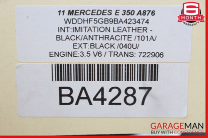 10-16 Mercedes W212 E350 E400 C250 Interior Rear View Mirror Gray 2048104217 OEM