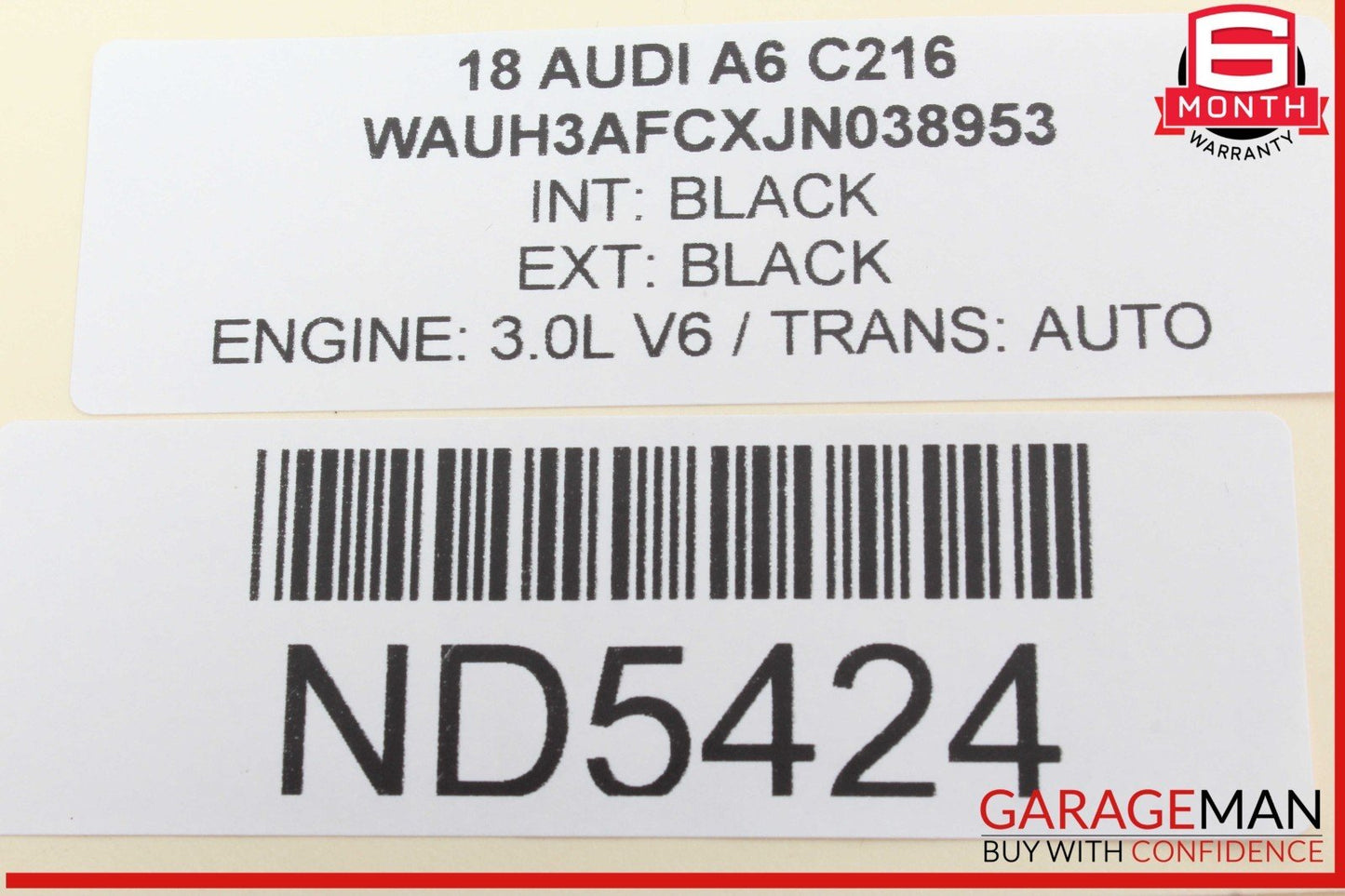 16-18 Audi A6 A7 Front Left Driver Side Sun Visor Sunvisor Black 4G0857551M OEM