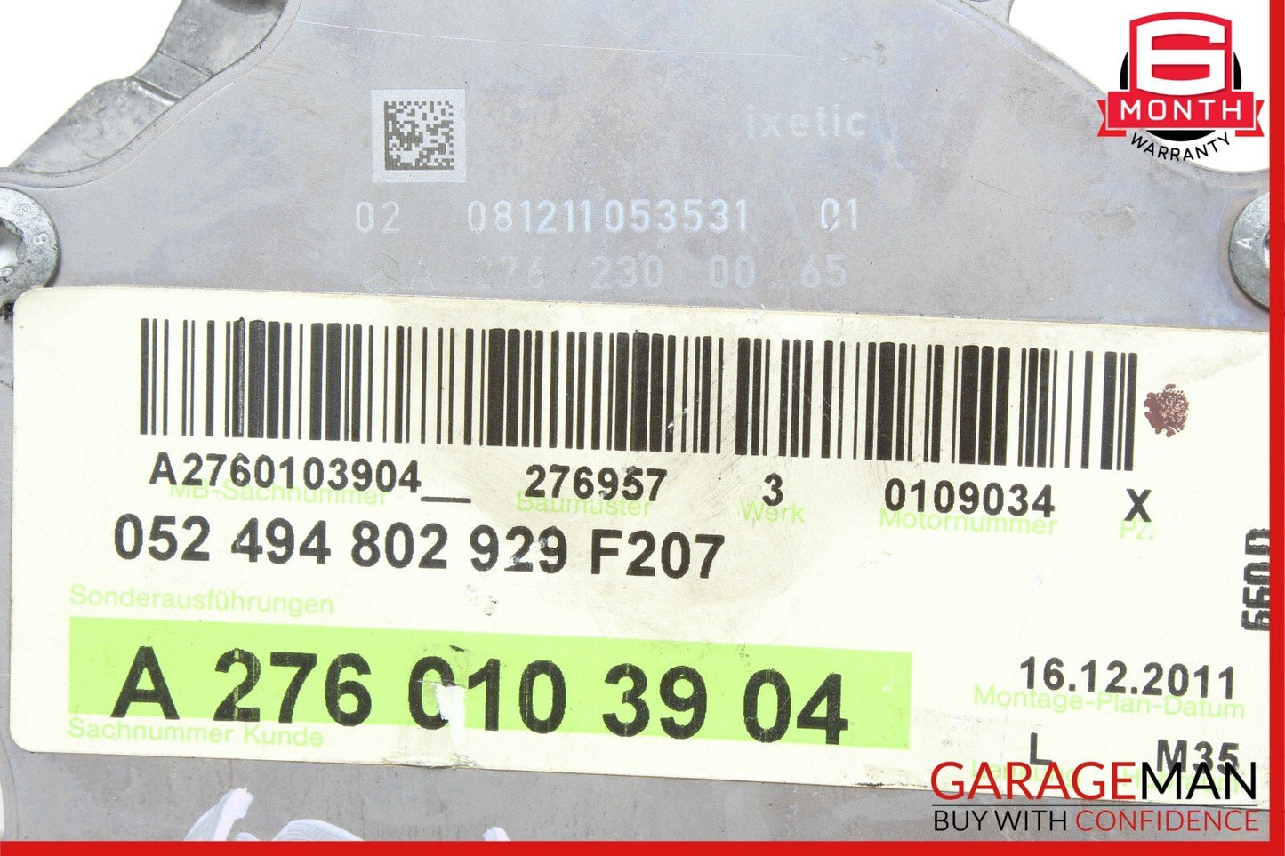 12-18 Mercedes W212 E350 SLK350 Engine Motor Brake Vacuum Pump 2762300265 OEM